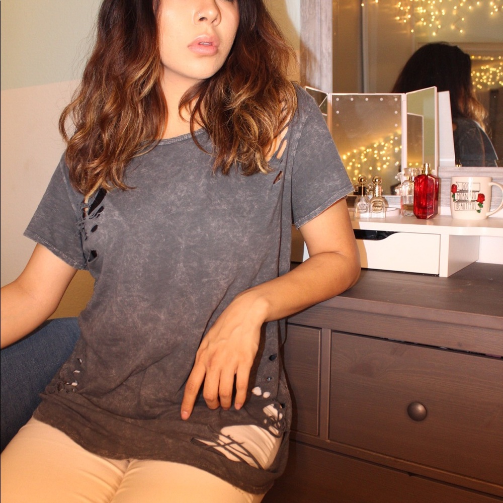 Distressed gray oversized tee - Picture 4 of 4